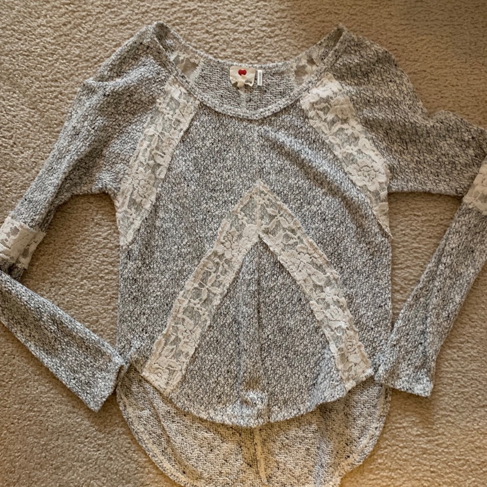 Gray Laced Long Sleeve